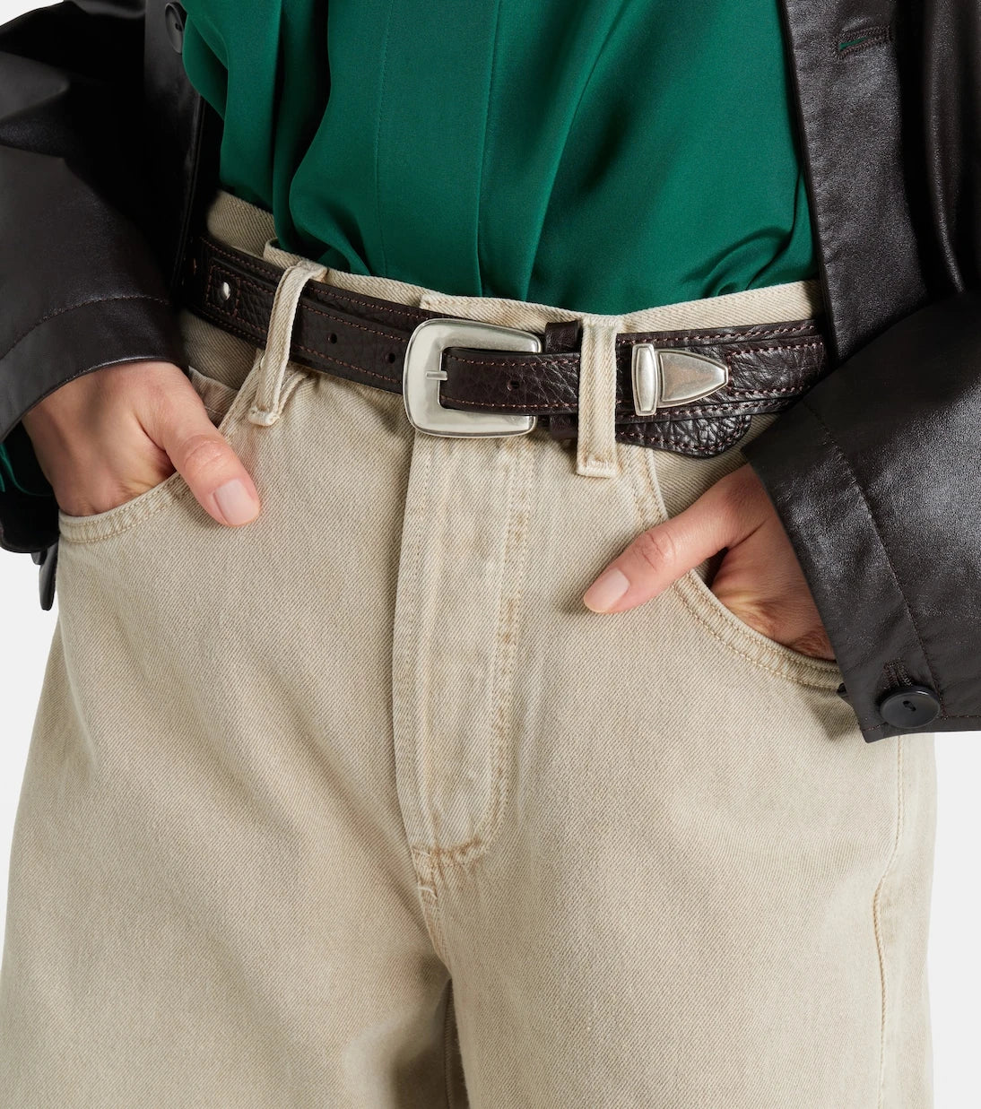 Lemaire - Studded leather belt