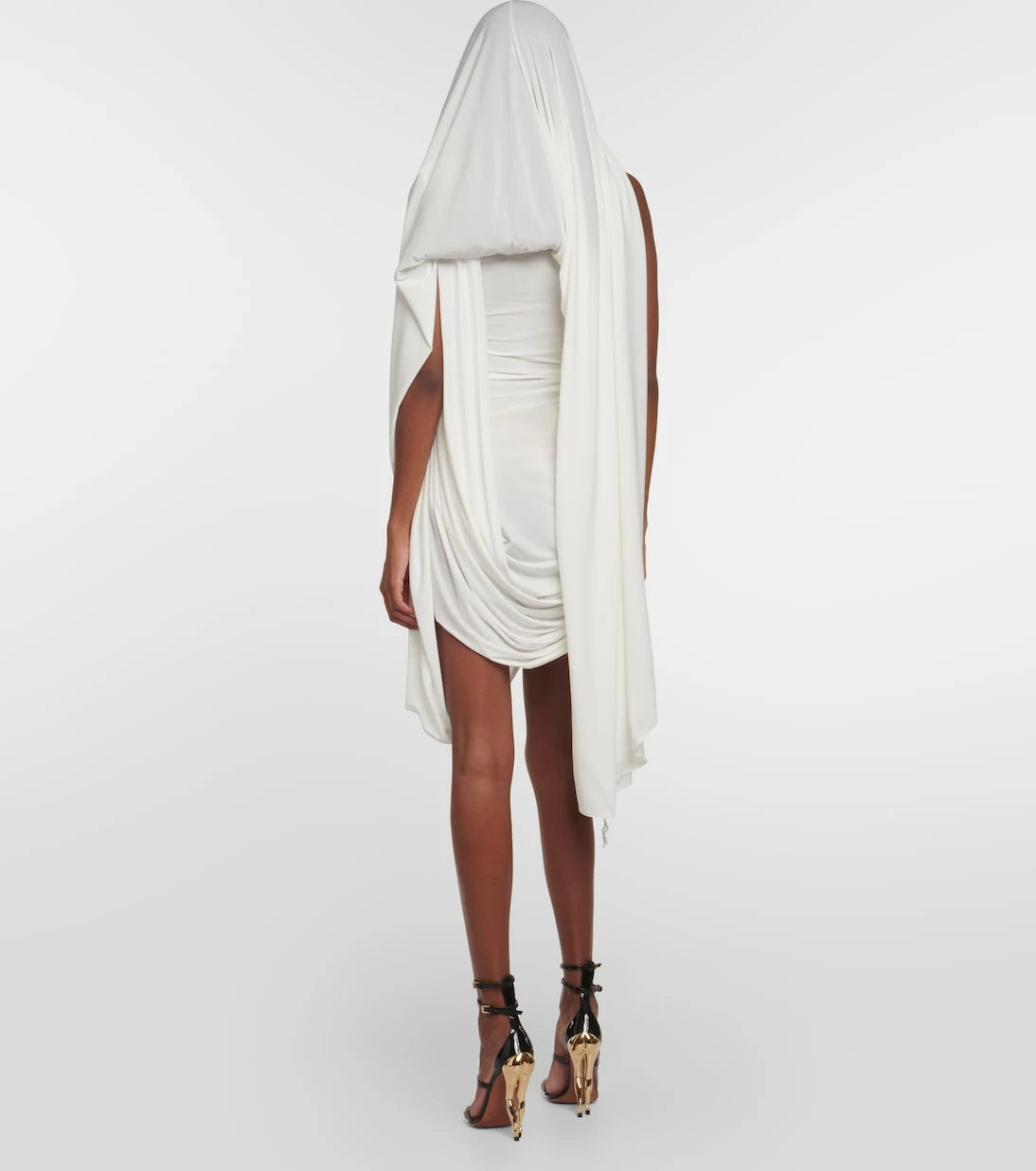 Alaïa - Asymmetric draped jersey minidress