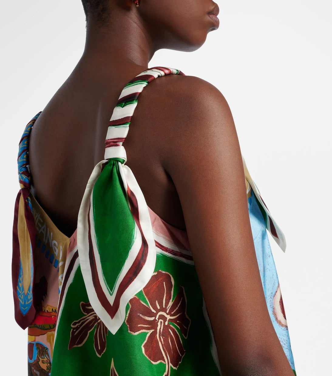 Alémais - x MLAK printed silk twill top