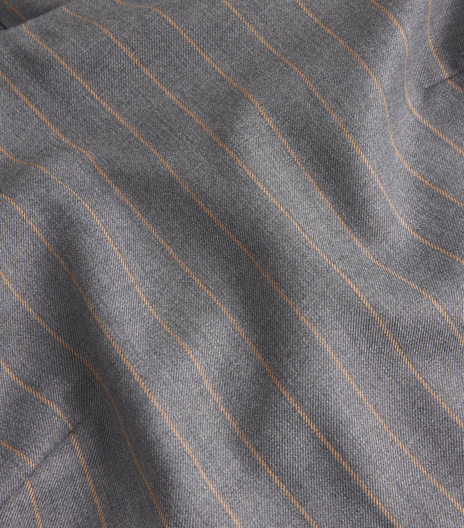 GANNI Grey Detachable-Collar Stripe Mini Dress