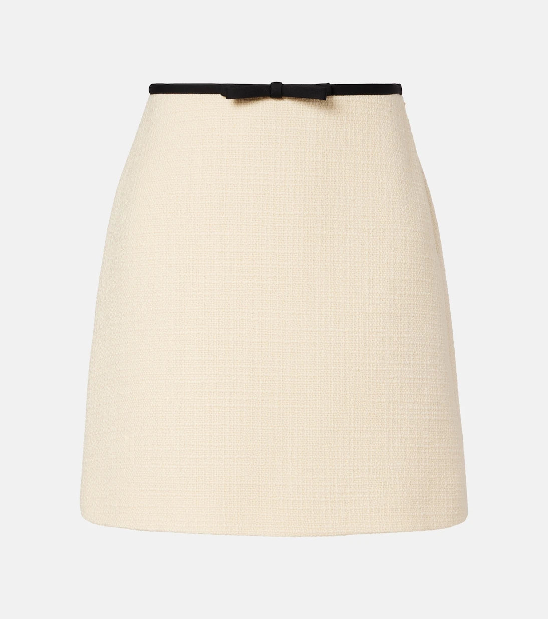 Valentino - Bow-detail wool-blend tweed miniskirt