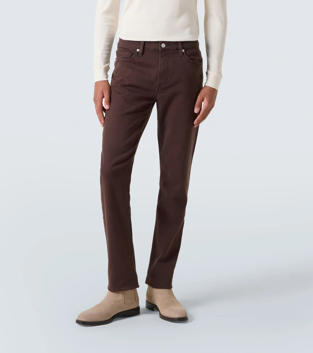 Frame - بنطلون جينز L'Homme بقصّة Slim وخصر متوسط الارتفاع