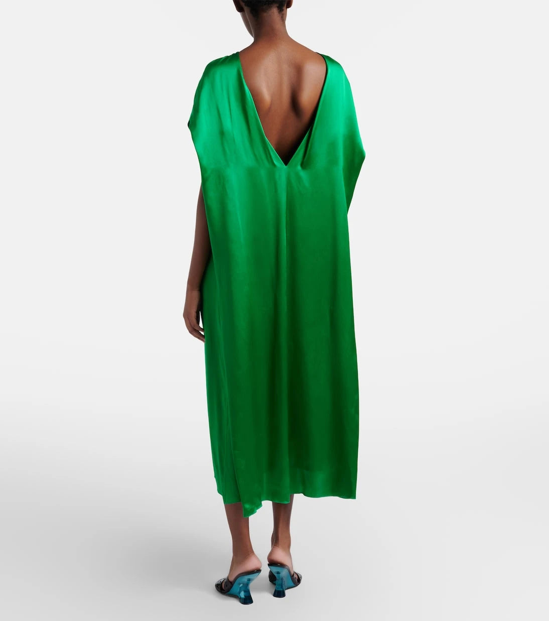 Dries Van Noten - فستان ميدي من الساتان الحريري