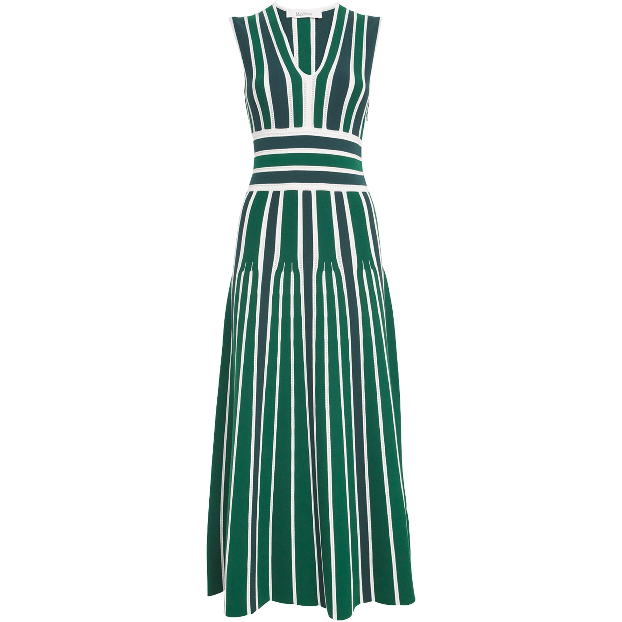 Green Stripe Tallone Knitted Midi Dress
