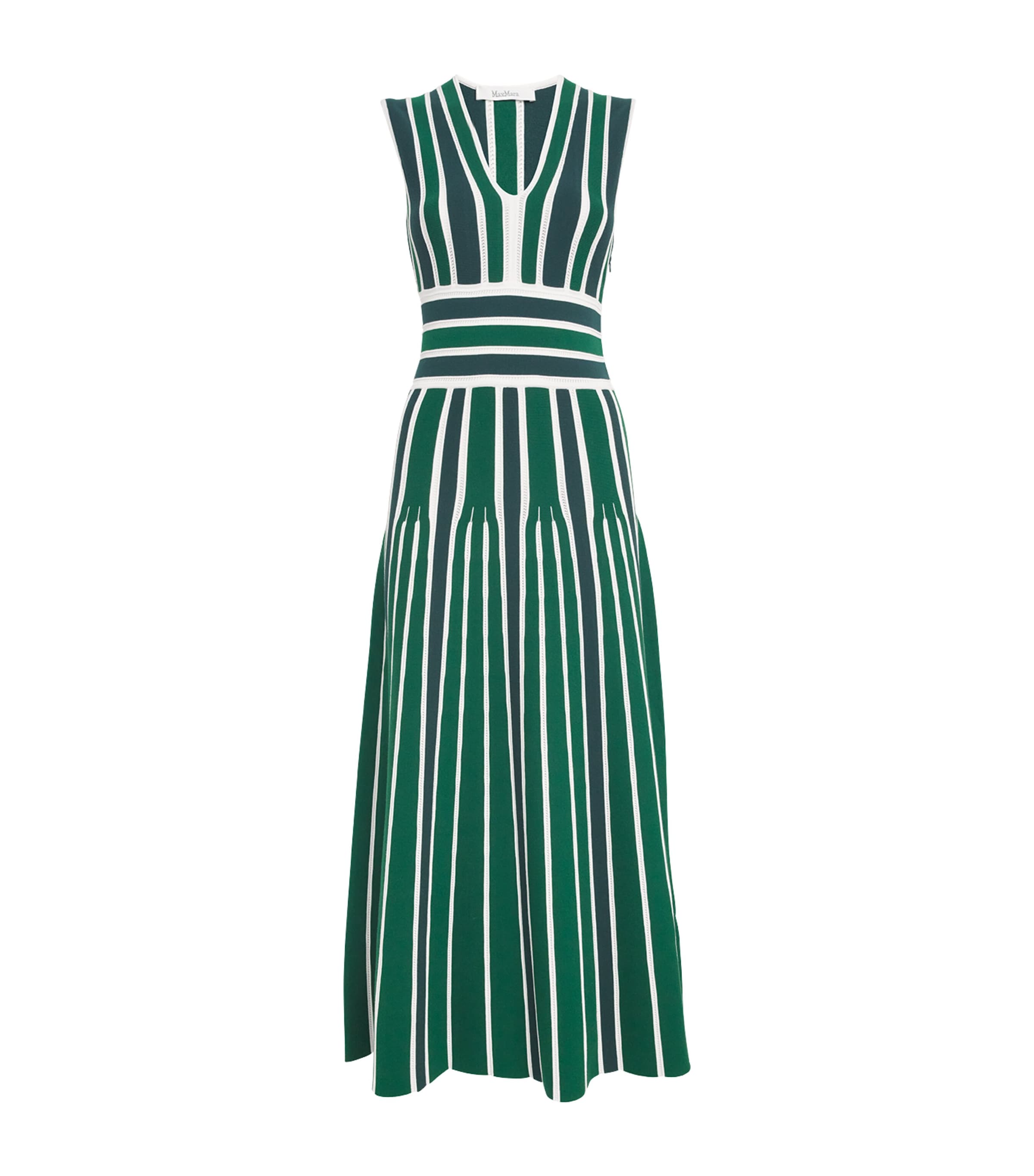 Green Stripe Tallone Knitted Midi Dress