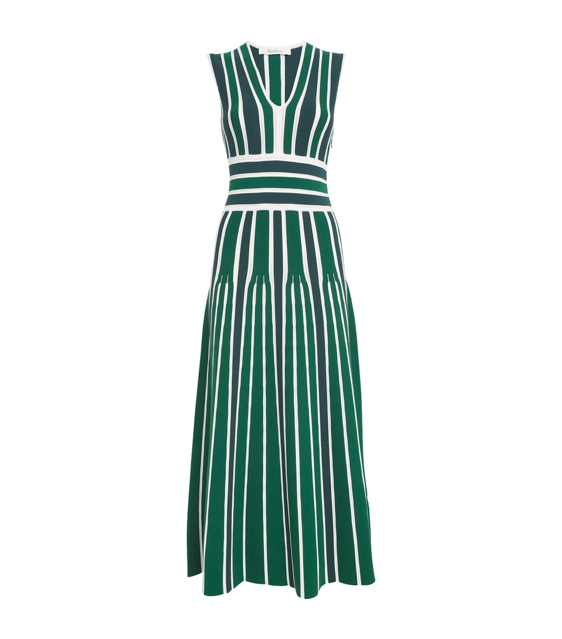 Green Stripe Tallone Knitted Midi Dress