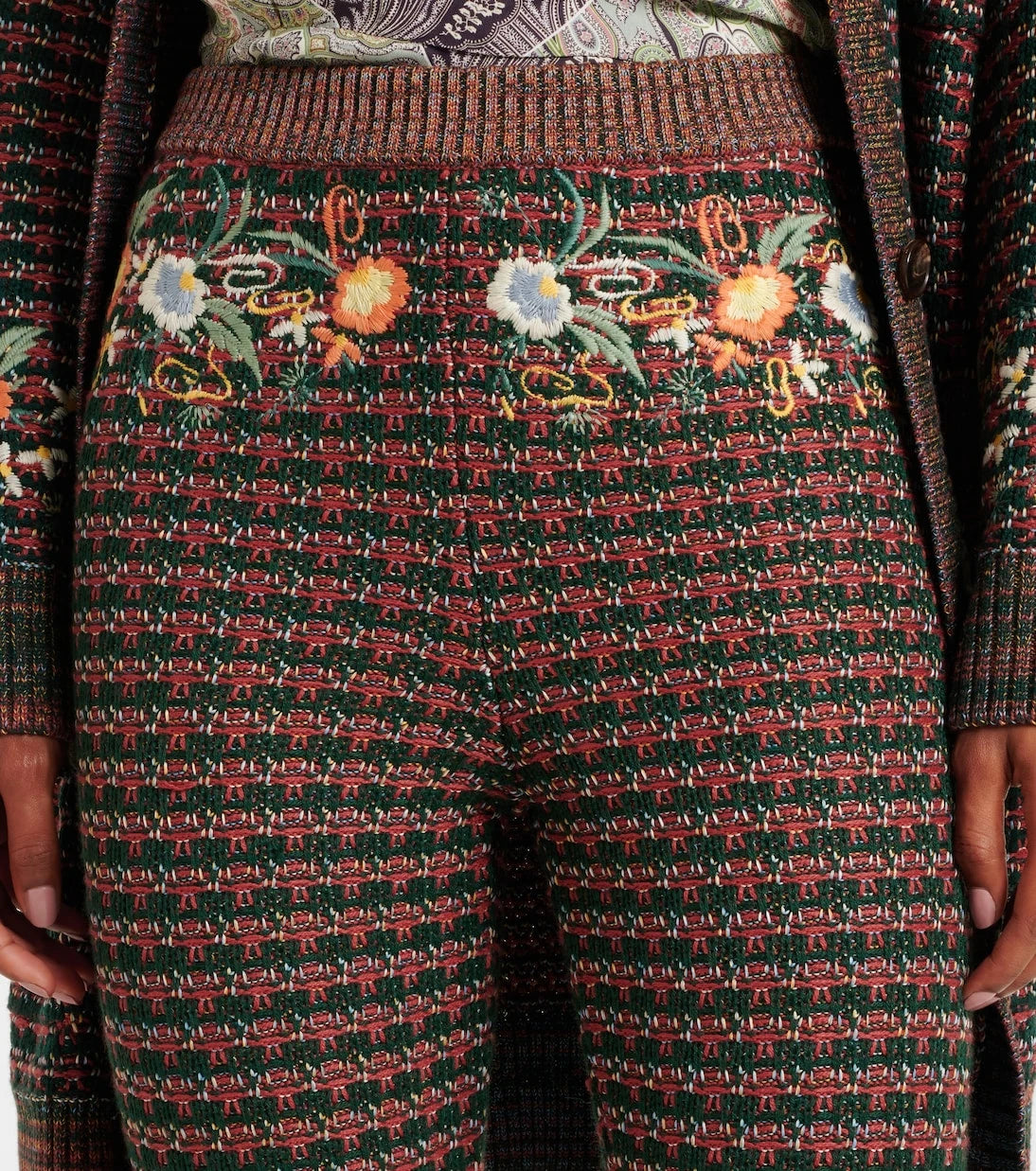 Etro - Embroidered high-rise flared pants