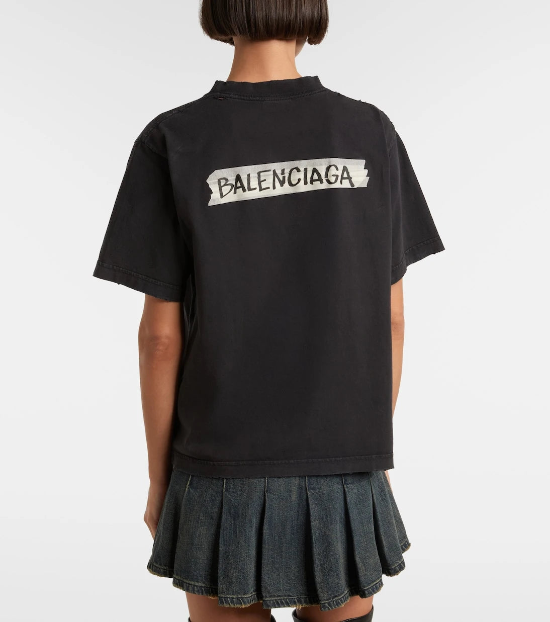 Balenciaga - Logo distressed cotton jersey T-shirt