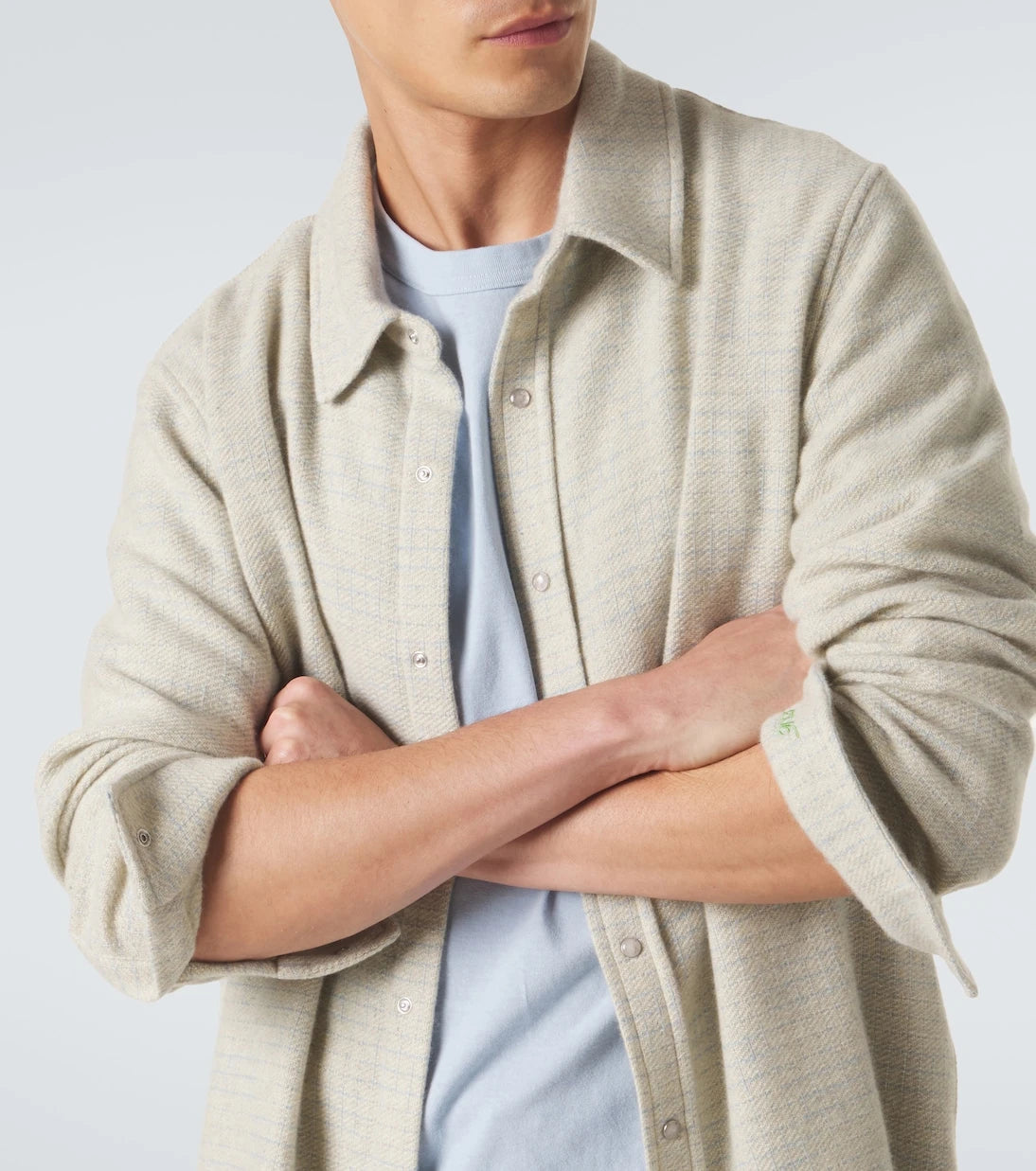 God's True Cashmere - Checked cashmere shirt with quartz