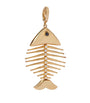 Yellow Gold and Diamond Fish Bones Charm
