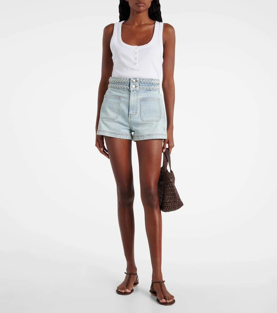 Veronica Beard - Elijah high-rise denim shorts