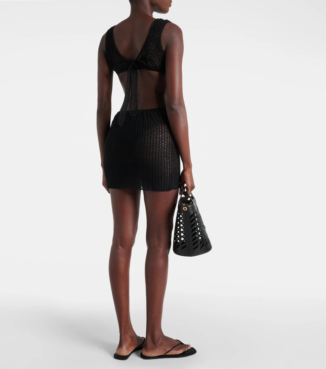 Anna Kosturova - Sunset striped cotton crochet minidress