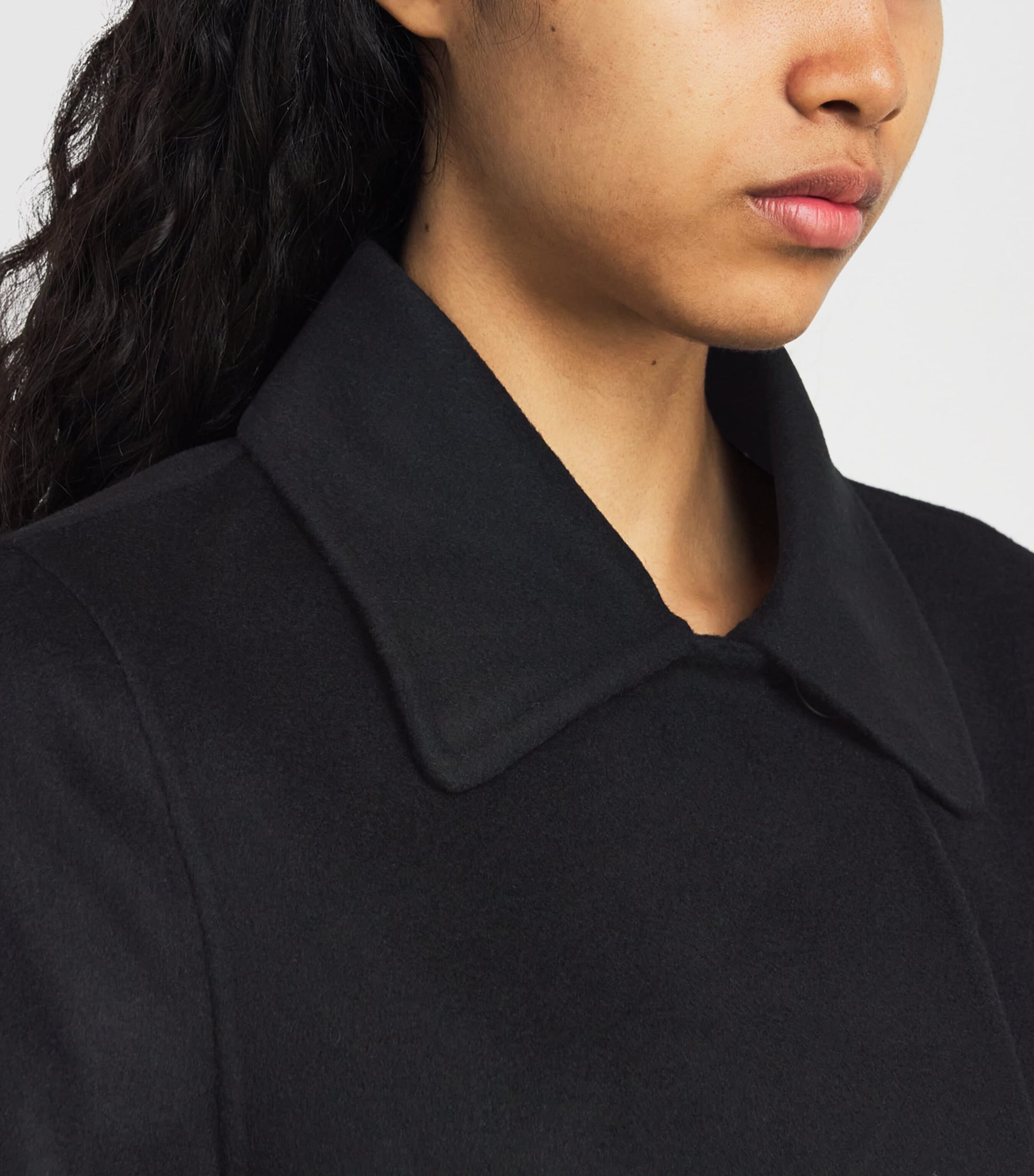 Maje Black Faux Fur-Collar Coat