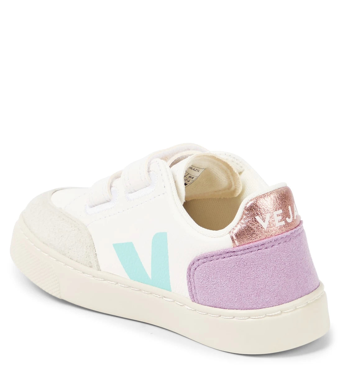 Veja Kids - V-12 suede-trimmed leather sneakers