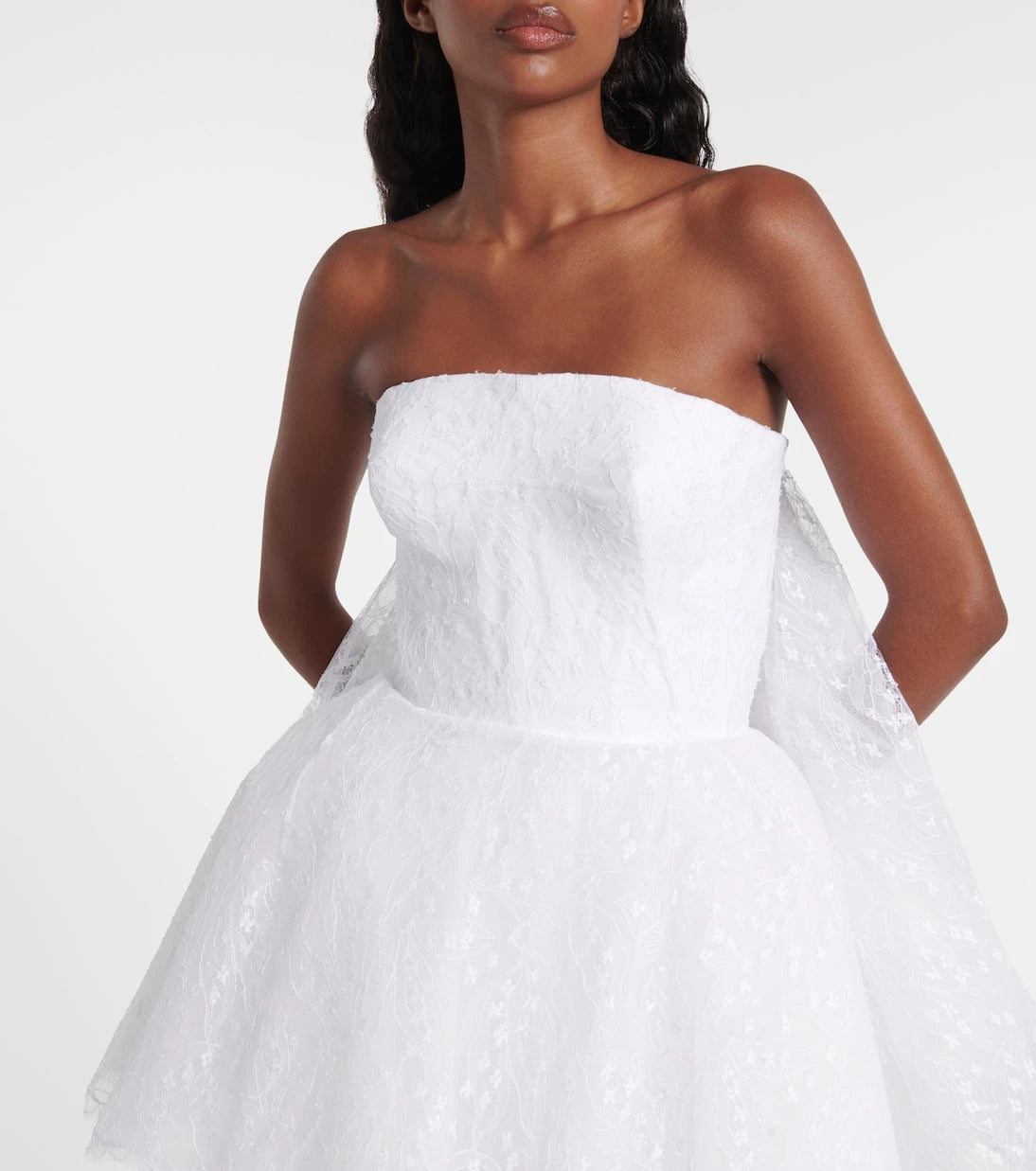 Givenchy - Caped lace bustier dress