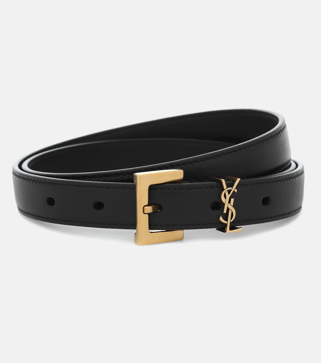 Saint Laurent - Cassandre ince deri kemer
