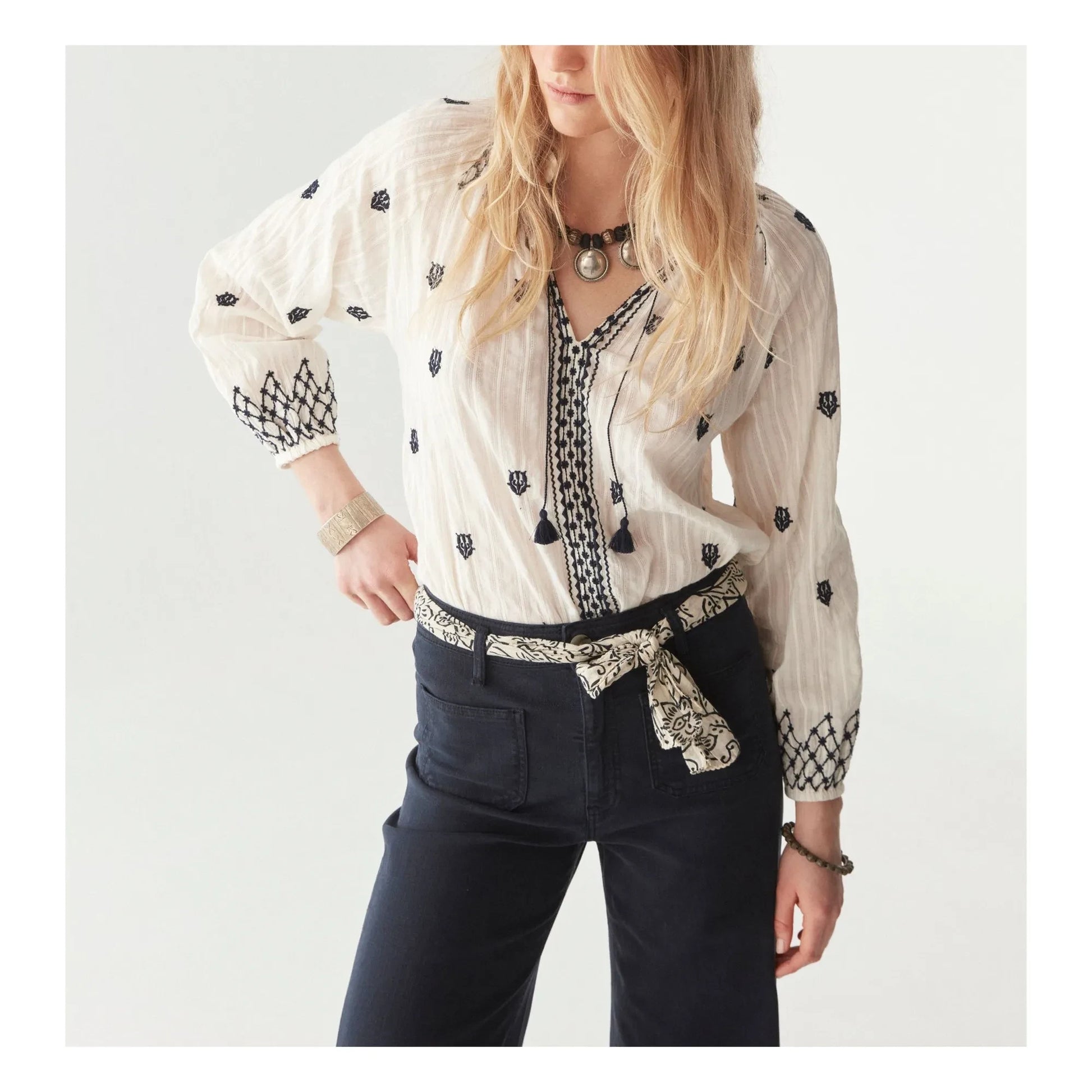 Maison Hotel - Santorini Sybille blouse | White