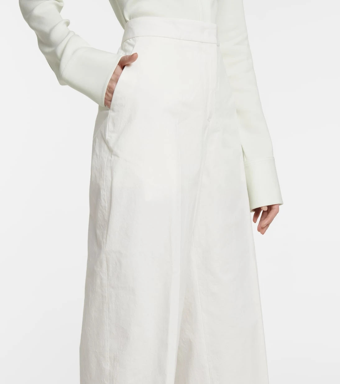 Jil Sander - High-rise straight cotton-blend pants