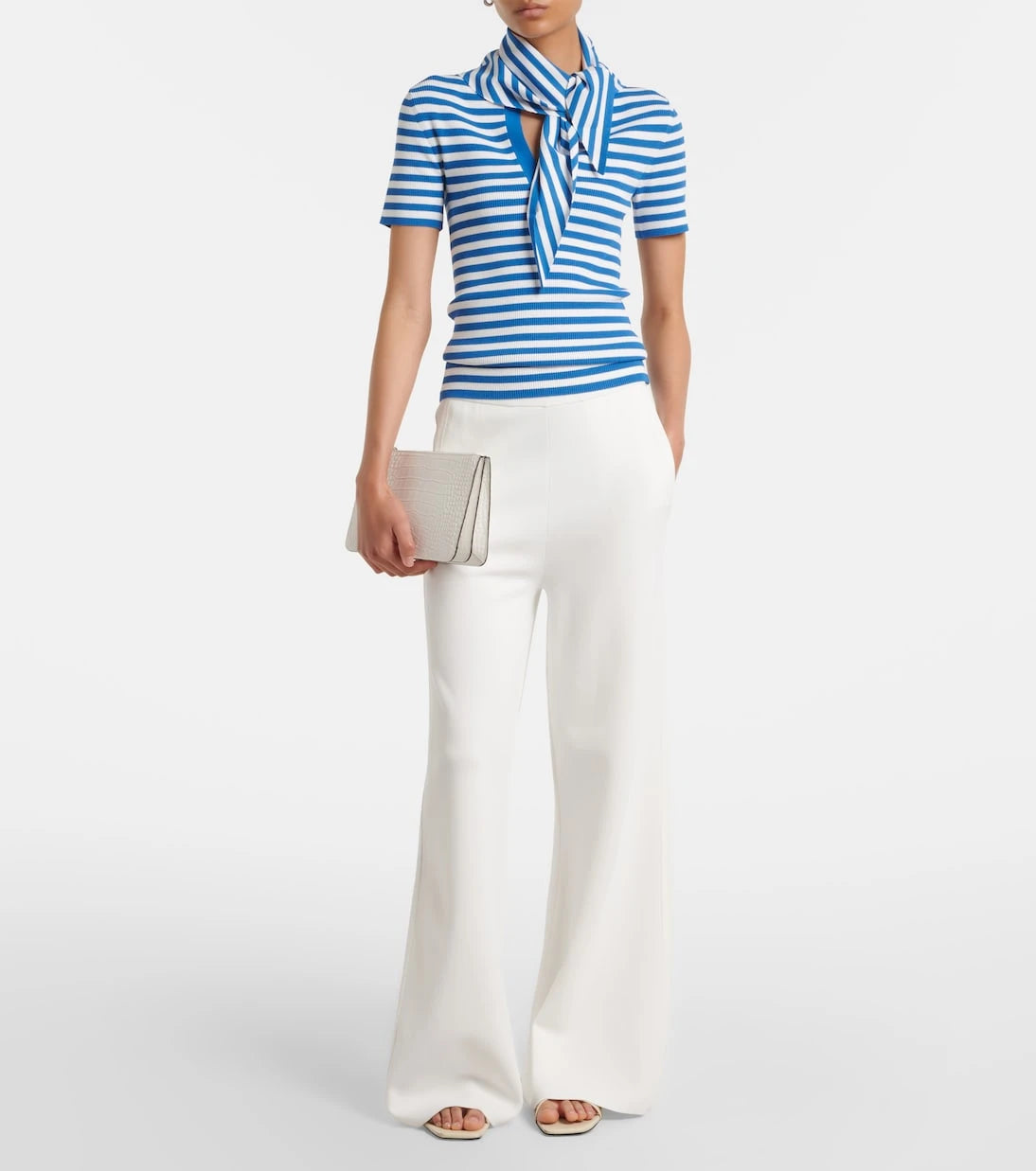 Max Mara - Striped scarf-detail knitted top