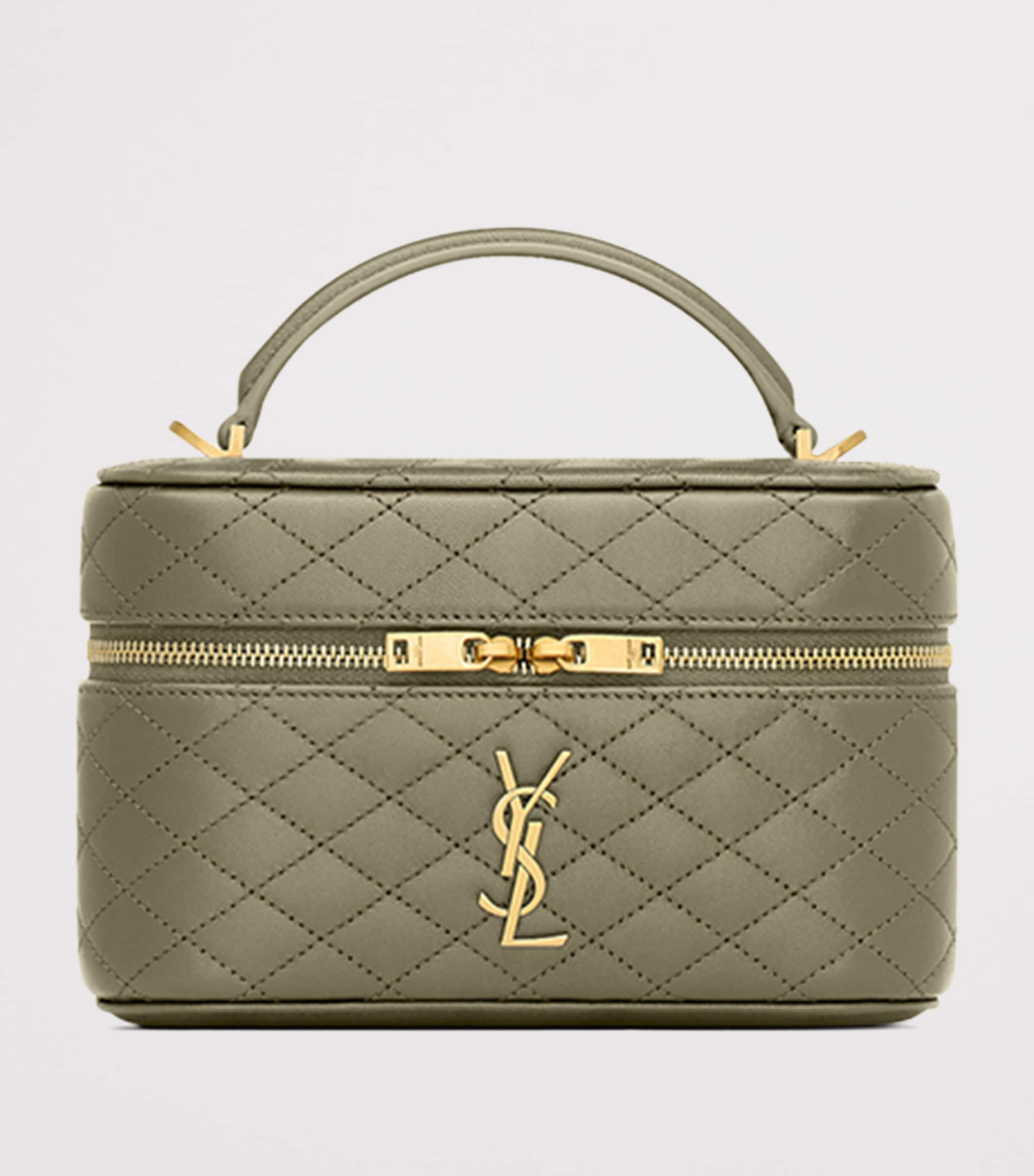Saint Laurent Green Mini Leather Gaby Vanity Bag