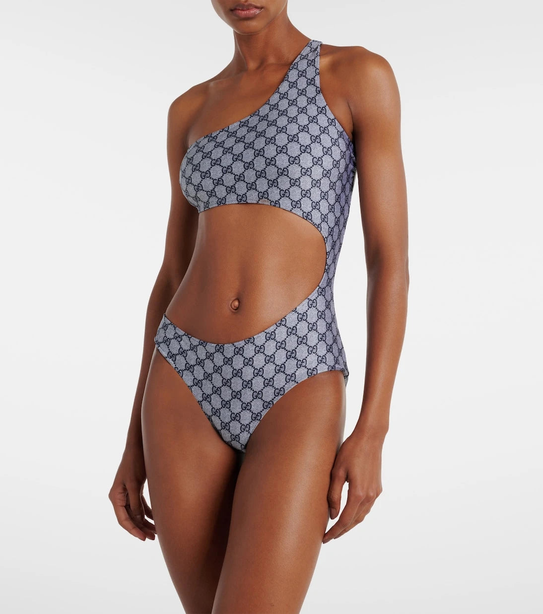 Gucci - GG cutout one-shoulder swimsuit