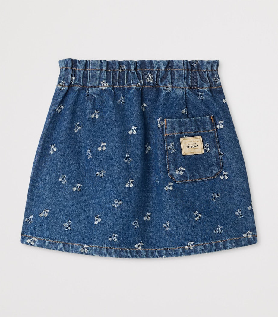 Bonpoint Cherry Jacquard Jensua Denim Skirt (4-8 Years)