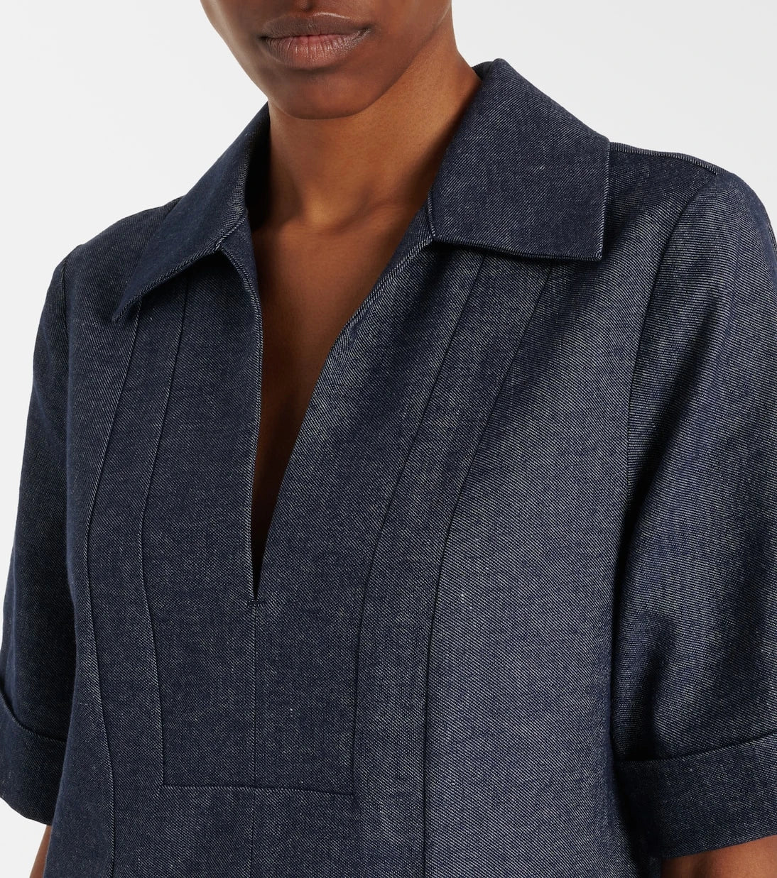 Vince - Cotton and linen chambray minidress