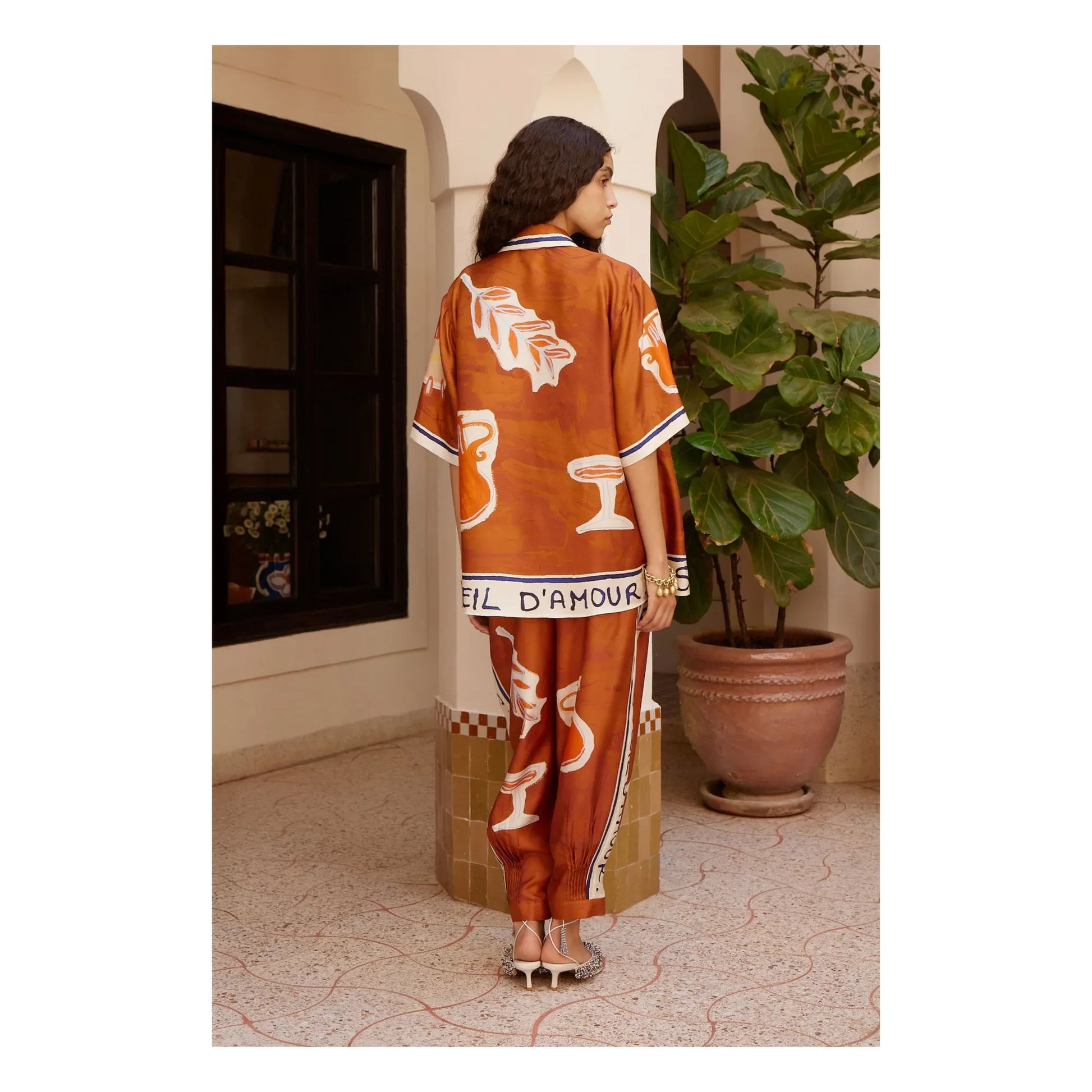Alémais - Soleil D'Amour Silk Shirt | Rust