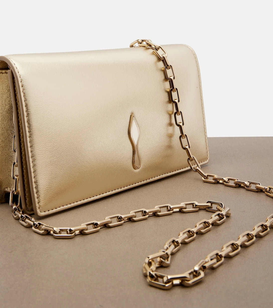 Christian Louboutin - Bettina Small metallic leather clutch