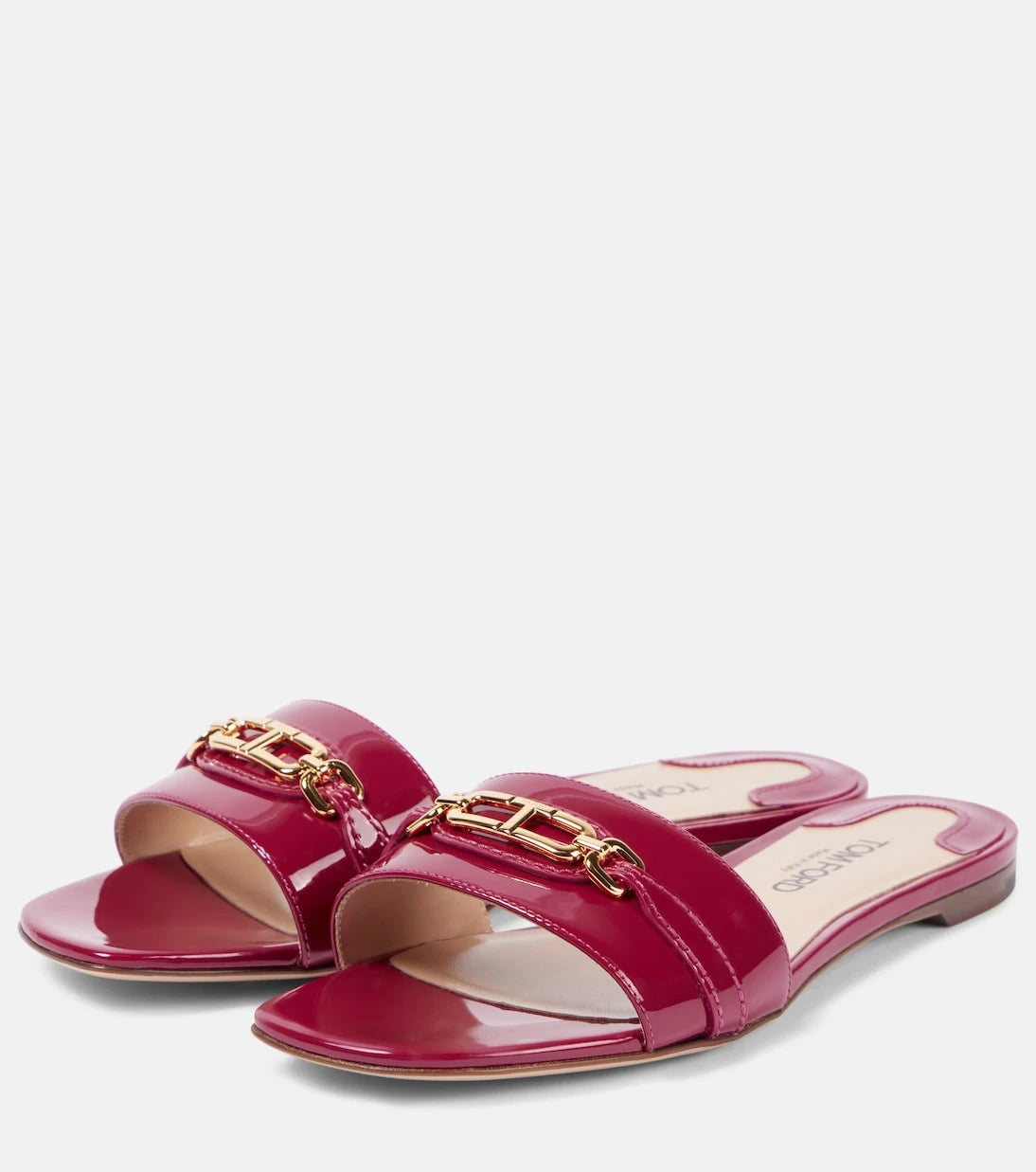 Tom Ford - Whitney Stadium T patent leather slides
