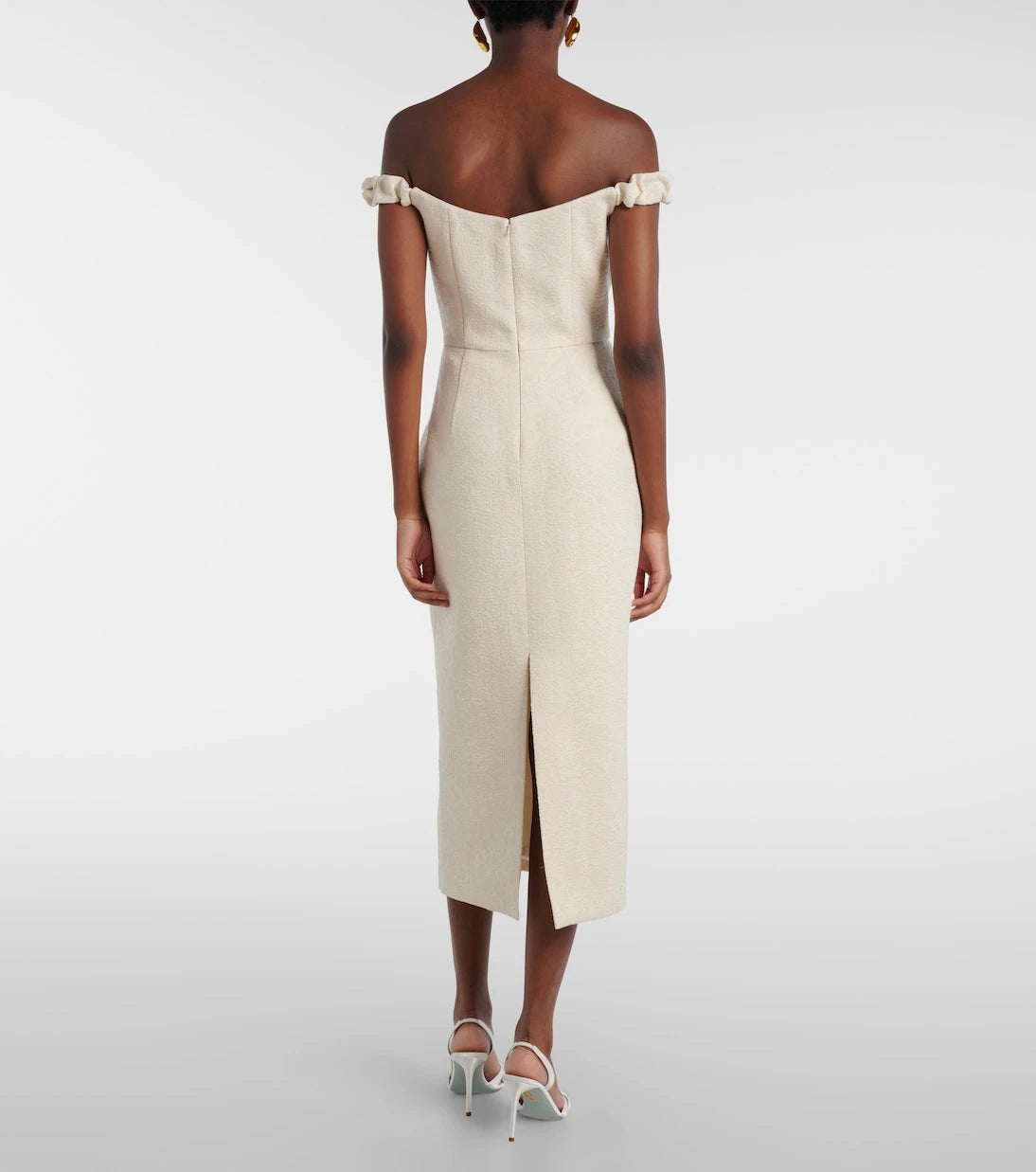 Markarian - Bridal Amina wool-blend jacquard midi dress