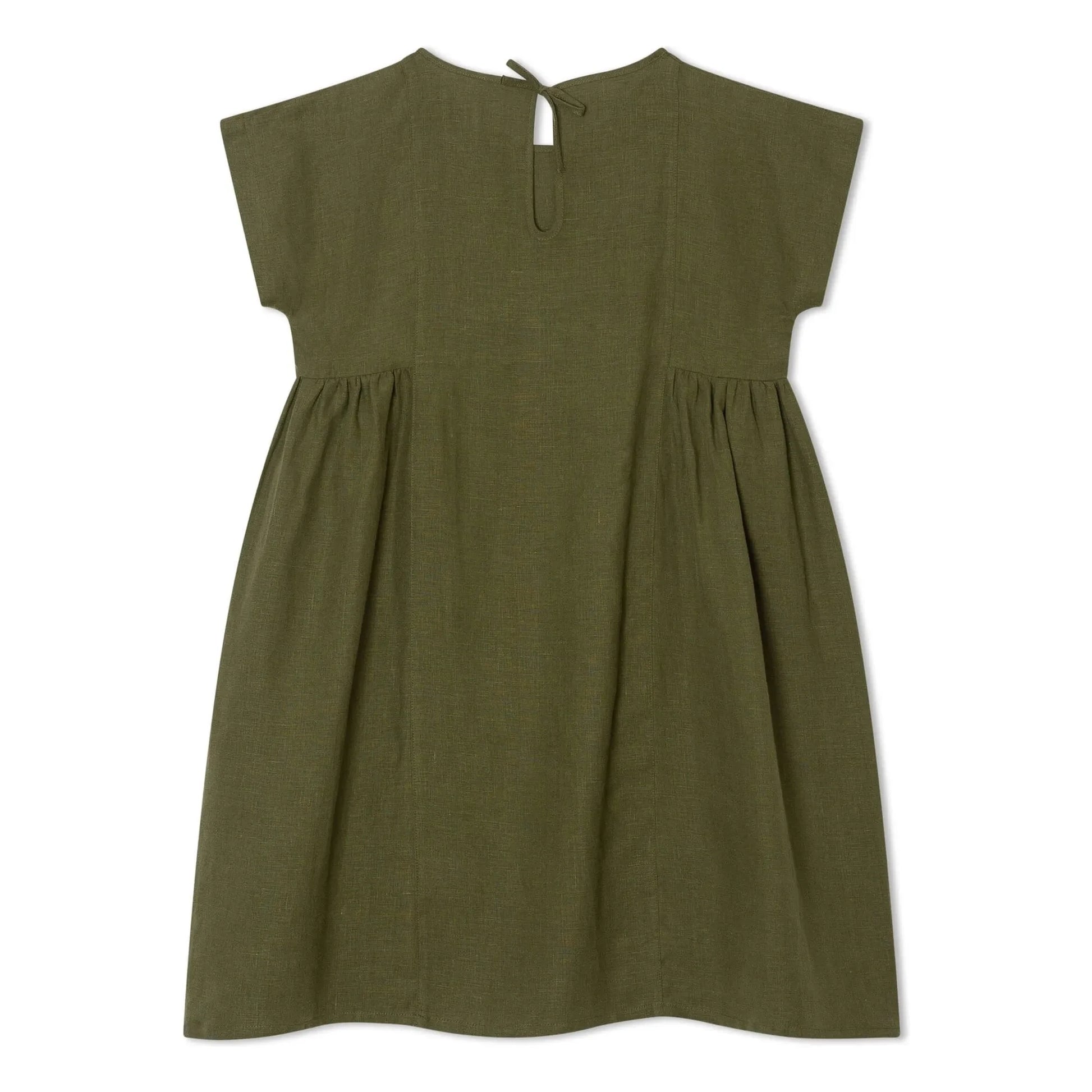 Matona - Boxy Linen Mi-Long Dress | Olive