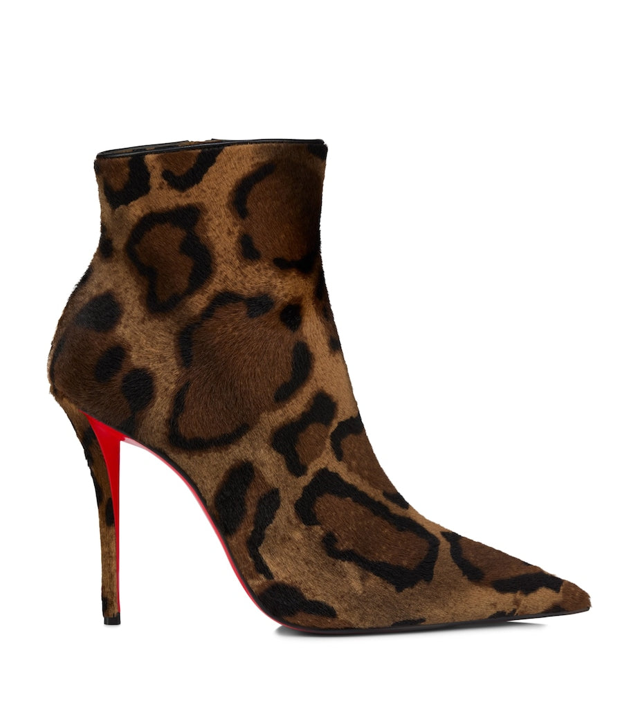 Christian Louboutin Red Miss Z Pony Hair Ankle Boots 100
