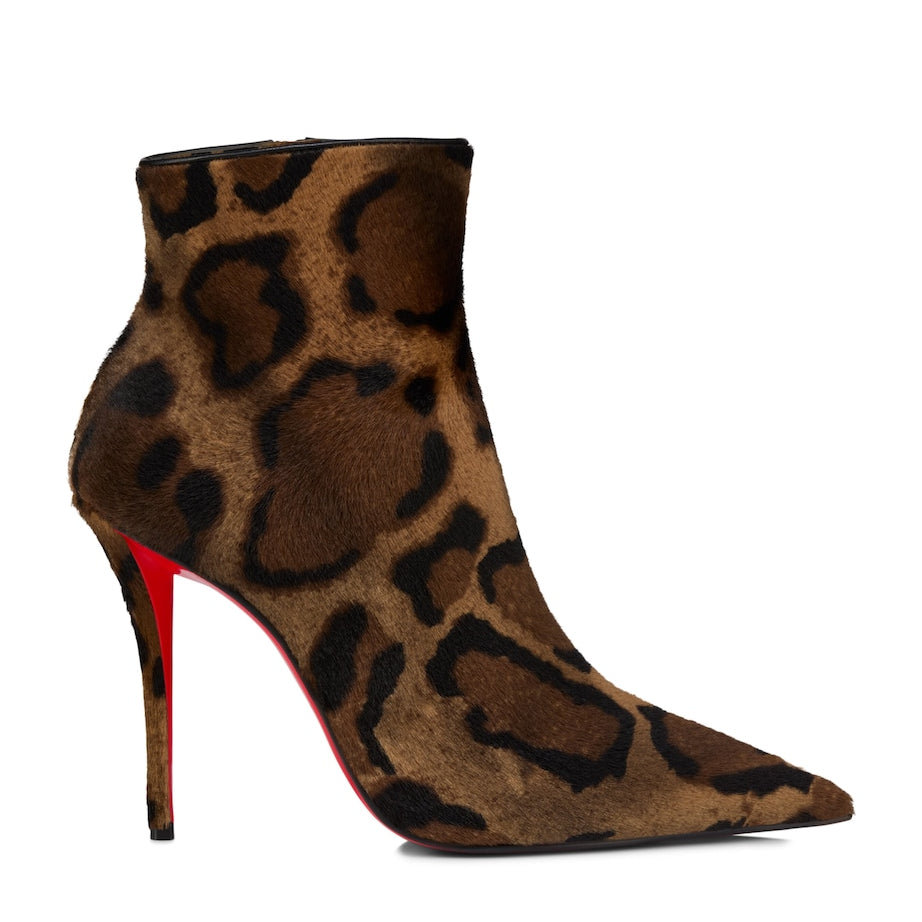 Christian Louboutin Red Miss Z Pony Hair Ankle Boots 100