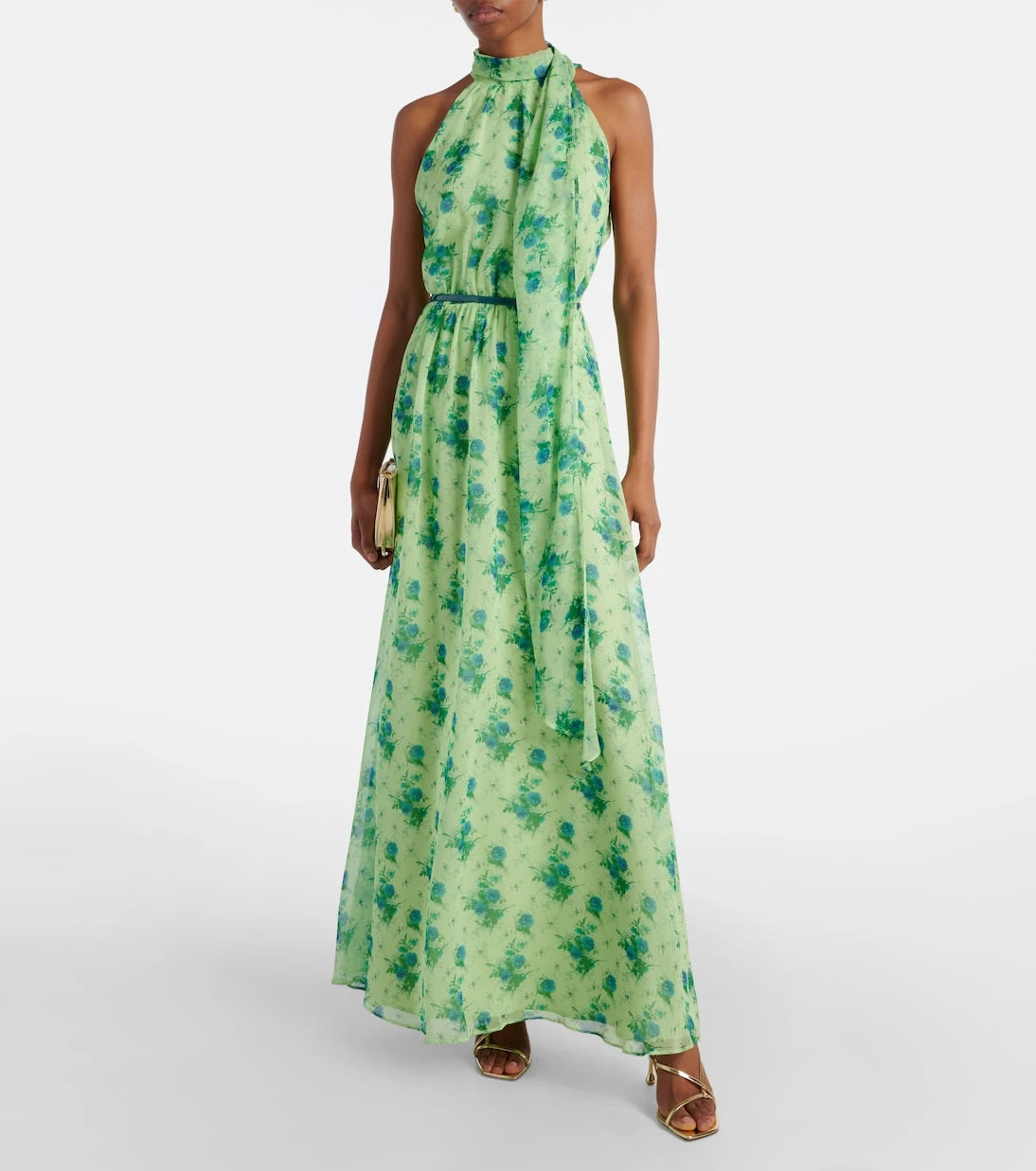Max Mara - Cactus halterneck silk gown