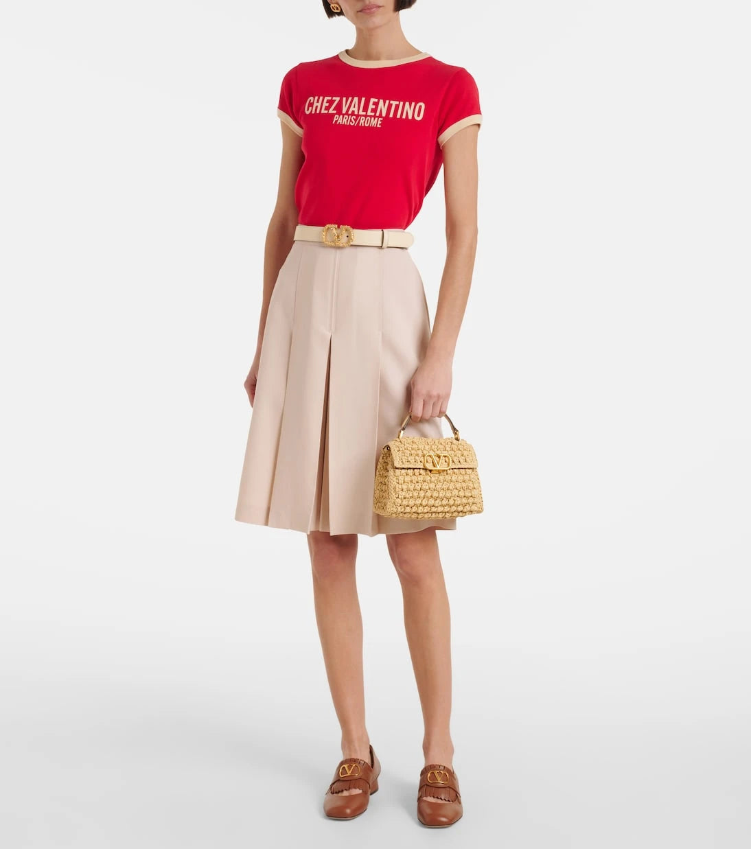 Valentino Garavani - VSling Mini raffia-effect tote bag