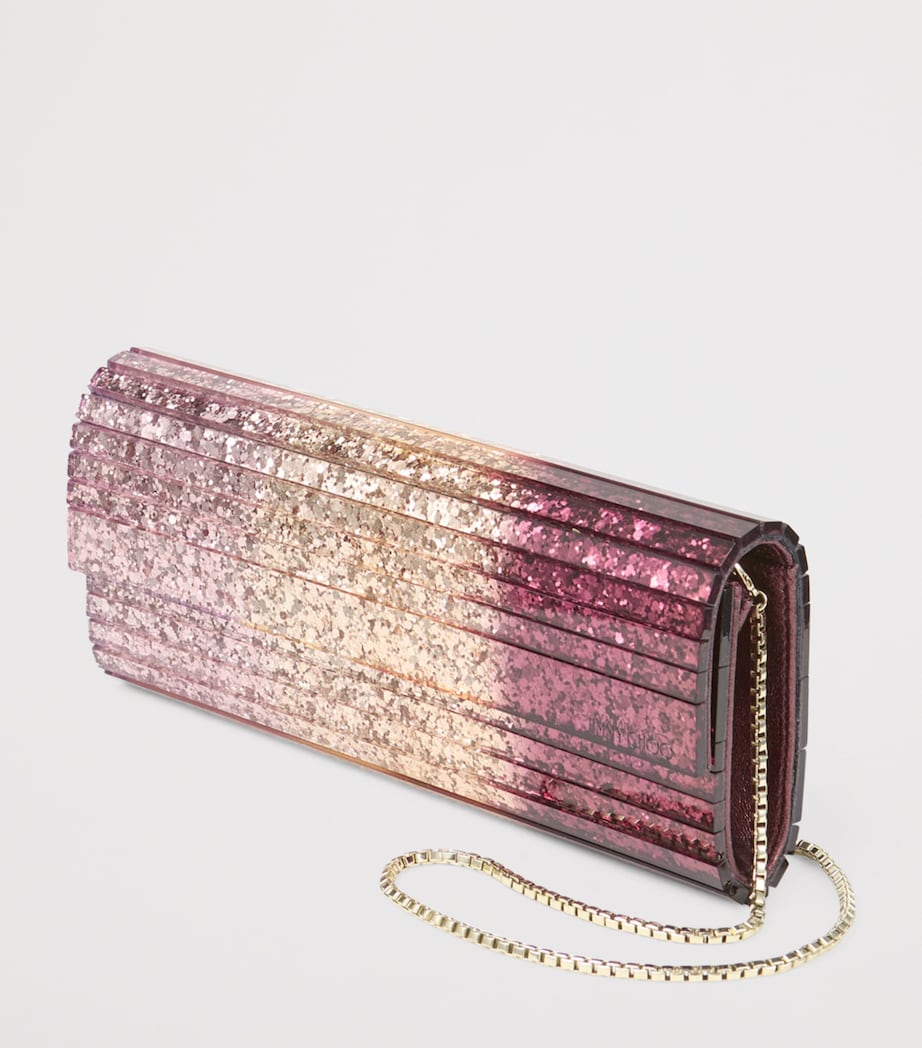 Jimmy Choo Pink Sweetie Glitter Clutch Bag