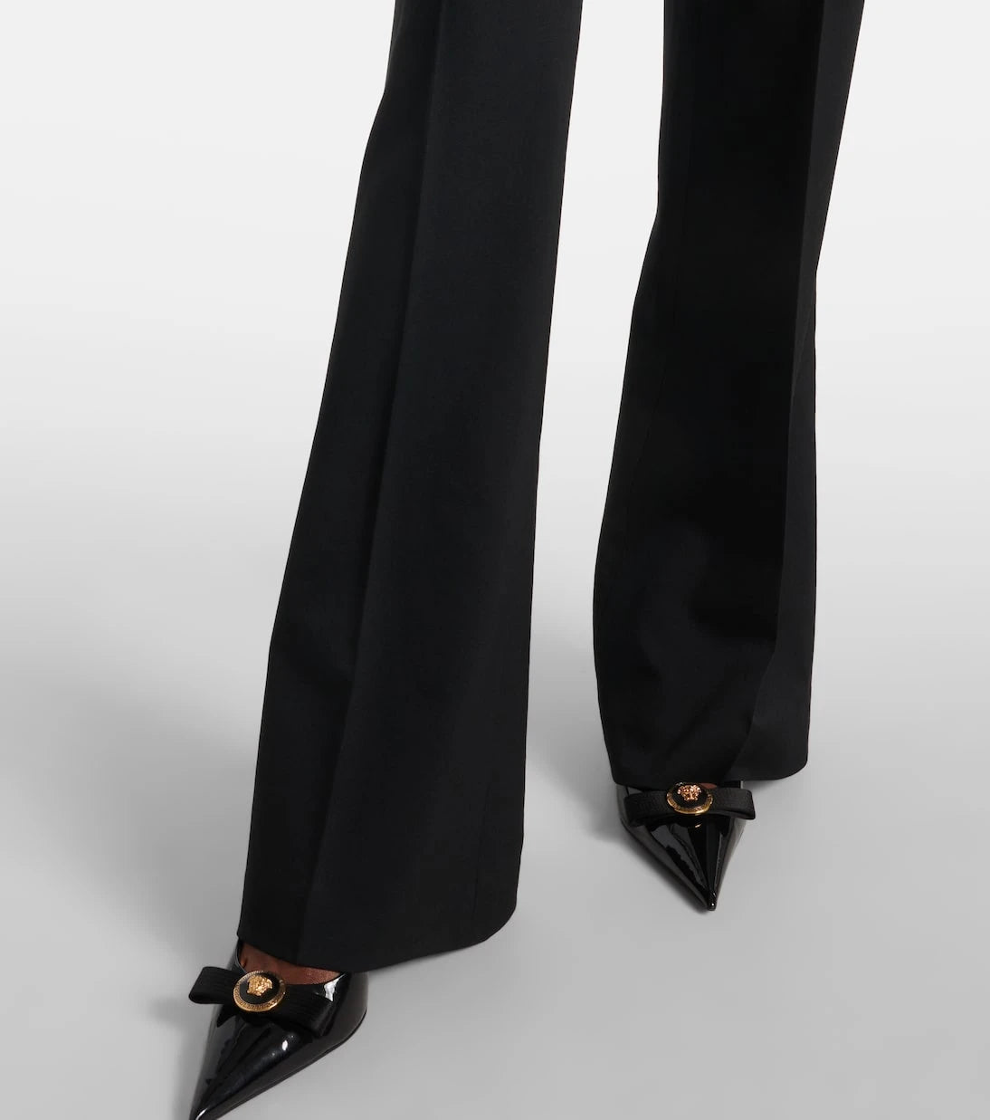 Versace - High-rise wool-blend flared pants