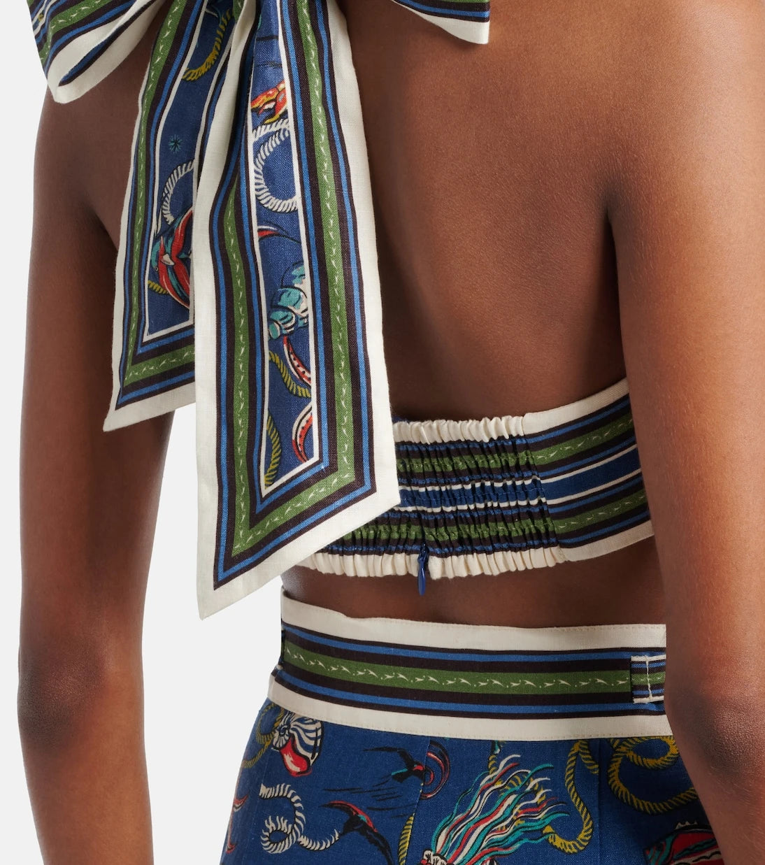 Alémais - Cove printed linen bra top