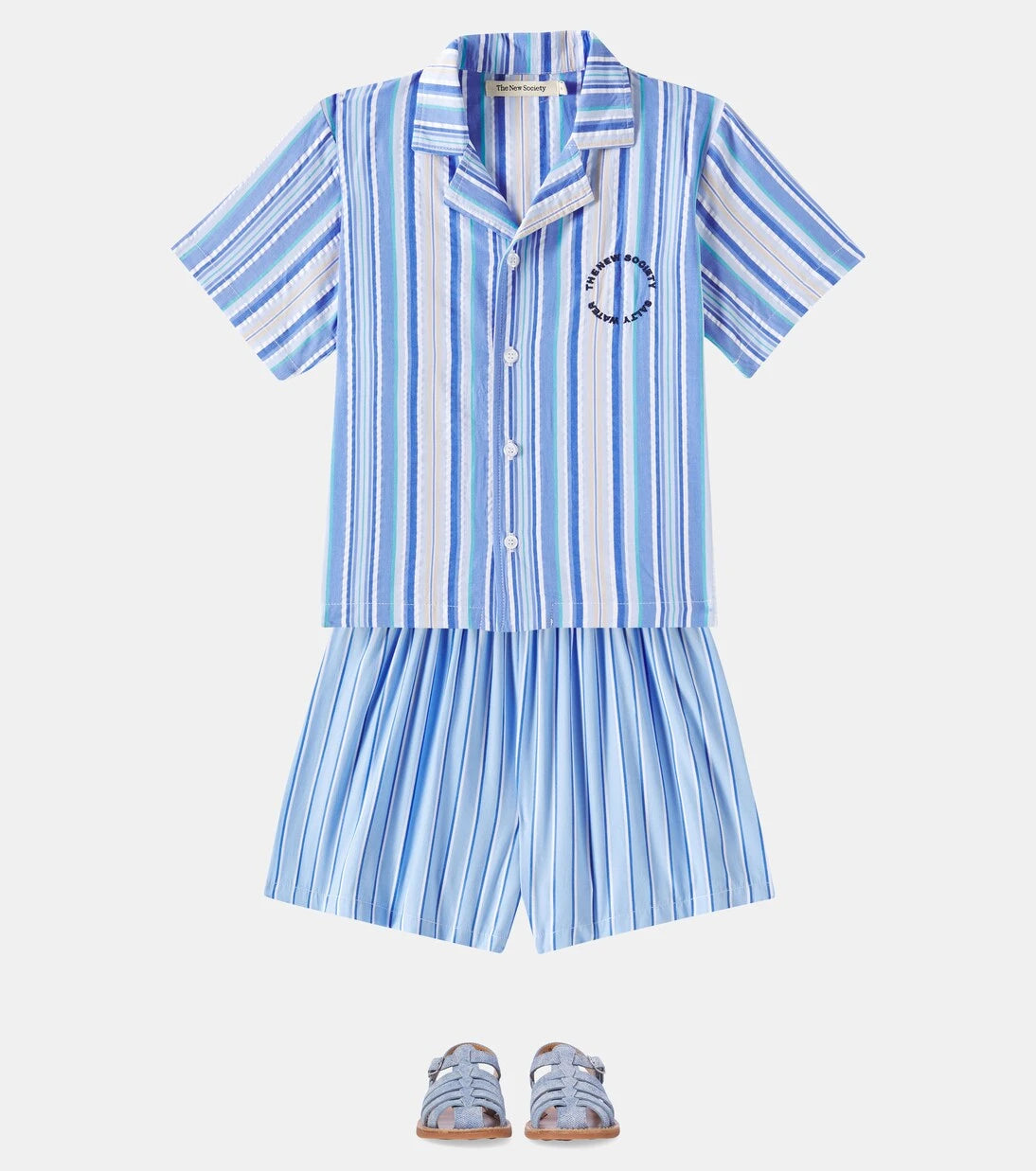 The New Society - Hebe striped cotton shorts