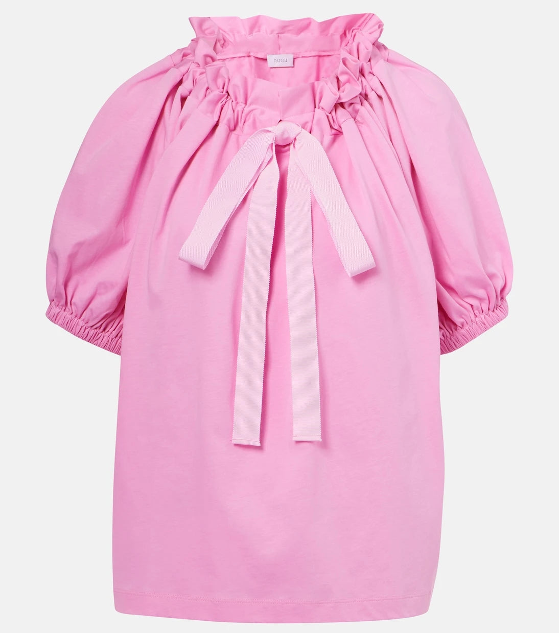 Patou - Bow-detail cotton jersey top
