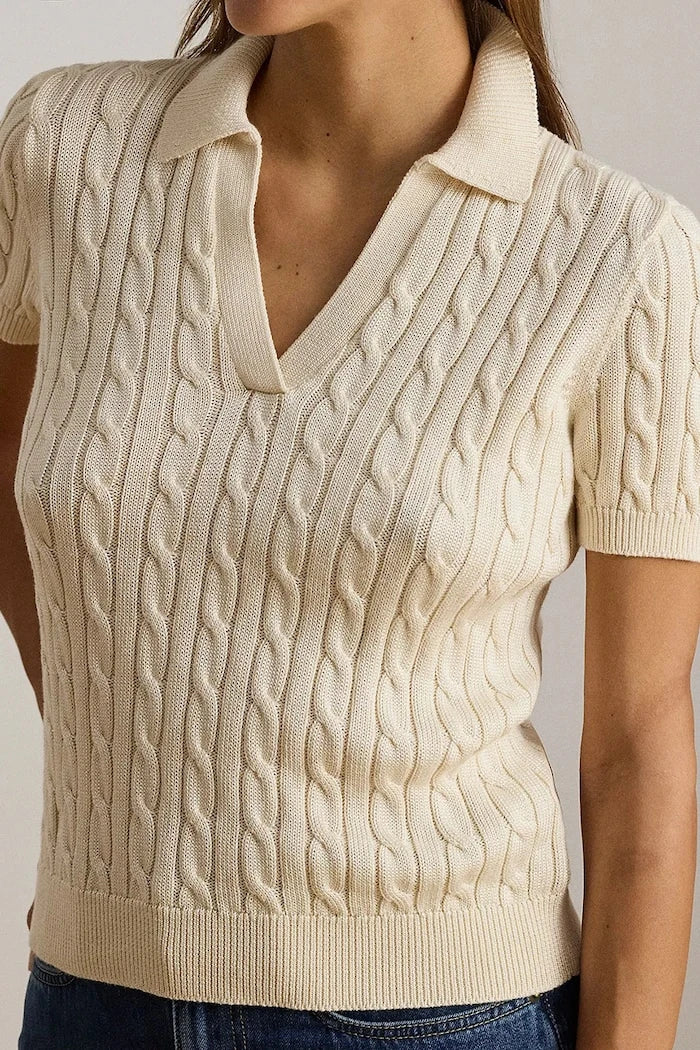 Lauren Ralph Lauren kısa kollu kadın viskozlu kazak