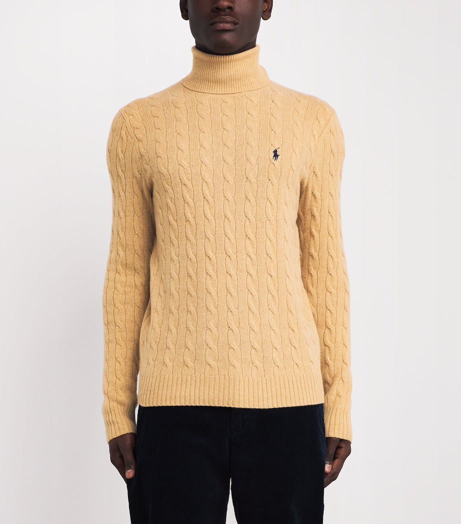 Polo Ralph Lauren Brown Wool-Cashmere Rollneck Sweater