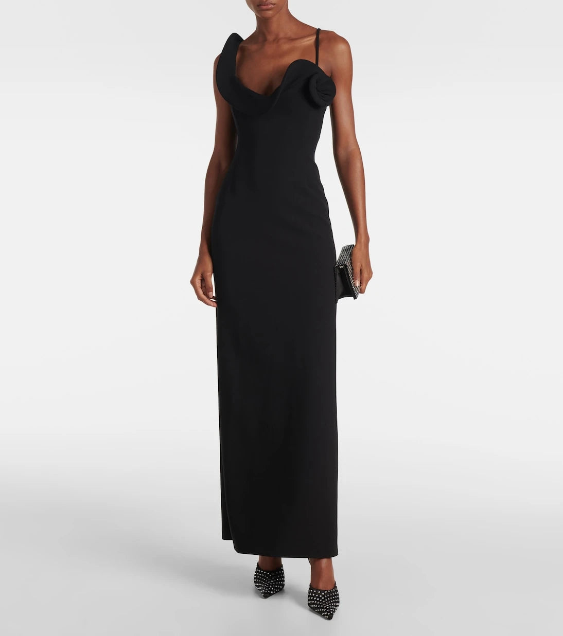 Magda Butrym - Floral-appliqué wool-blend gown