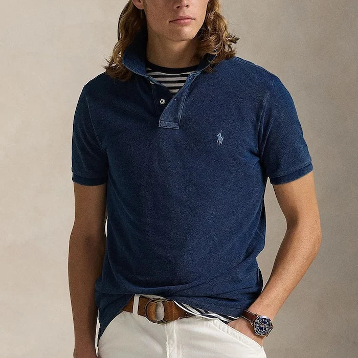 Памучна тениска с яка Polo Ralph Lauren