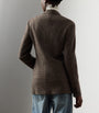 Ralph Lauren Collection Brown Wool Tick-Weave Jersey Hailey Blazer