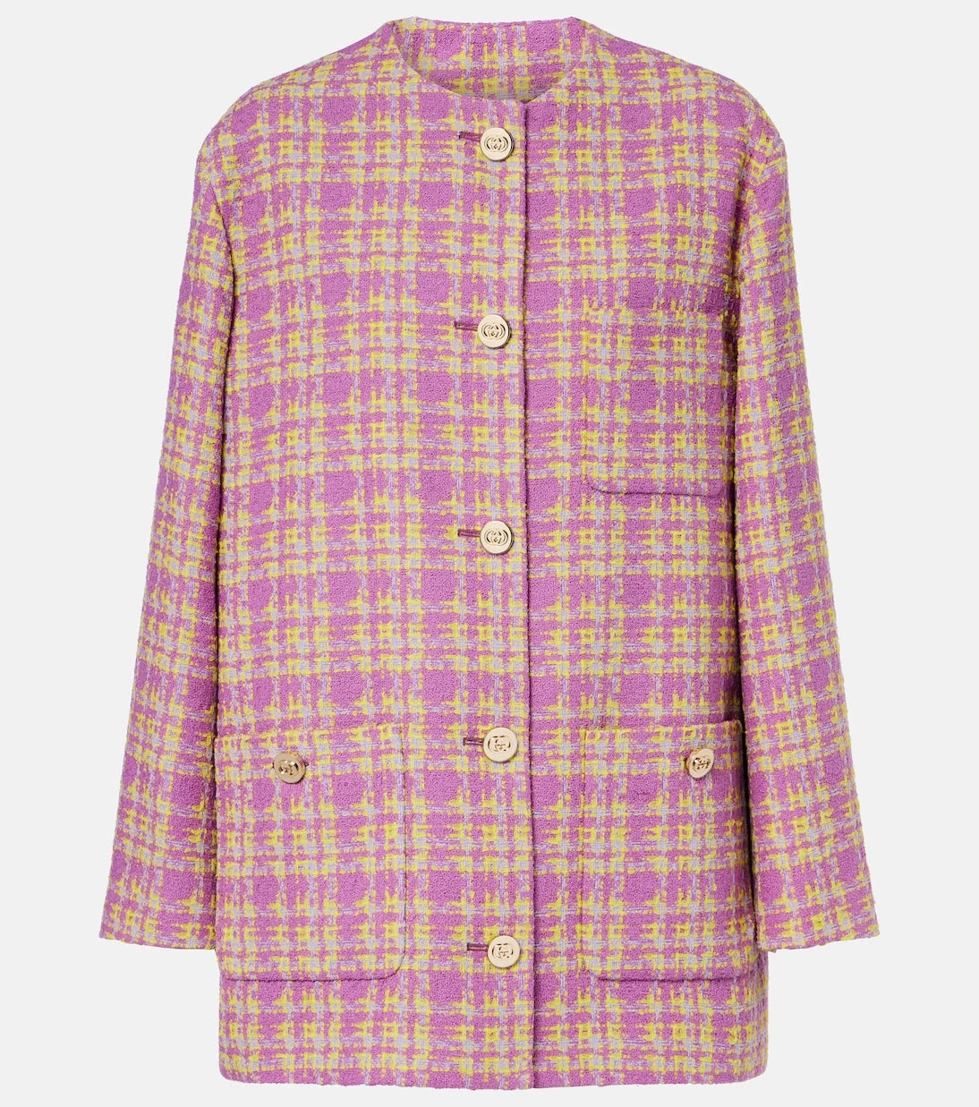 Gucci - Checked cotton-blend tweed jacket