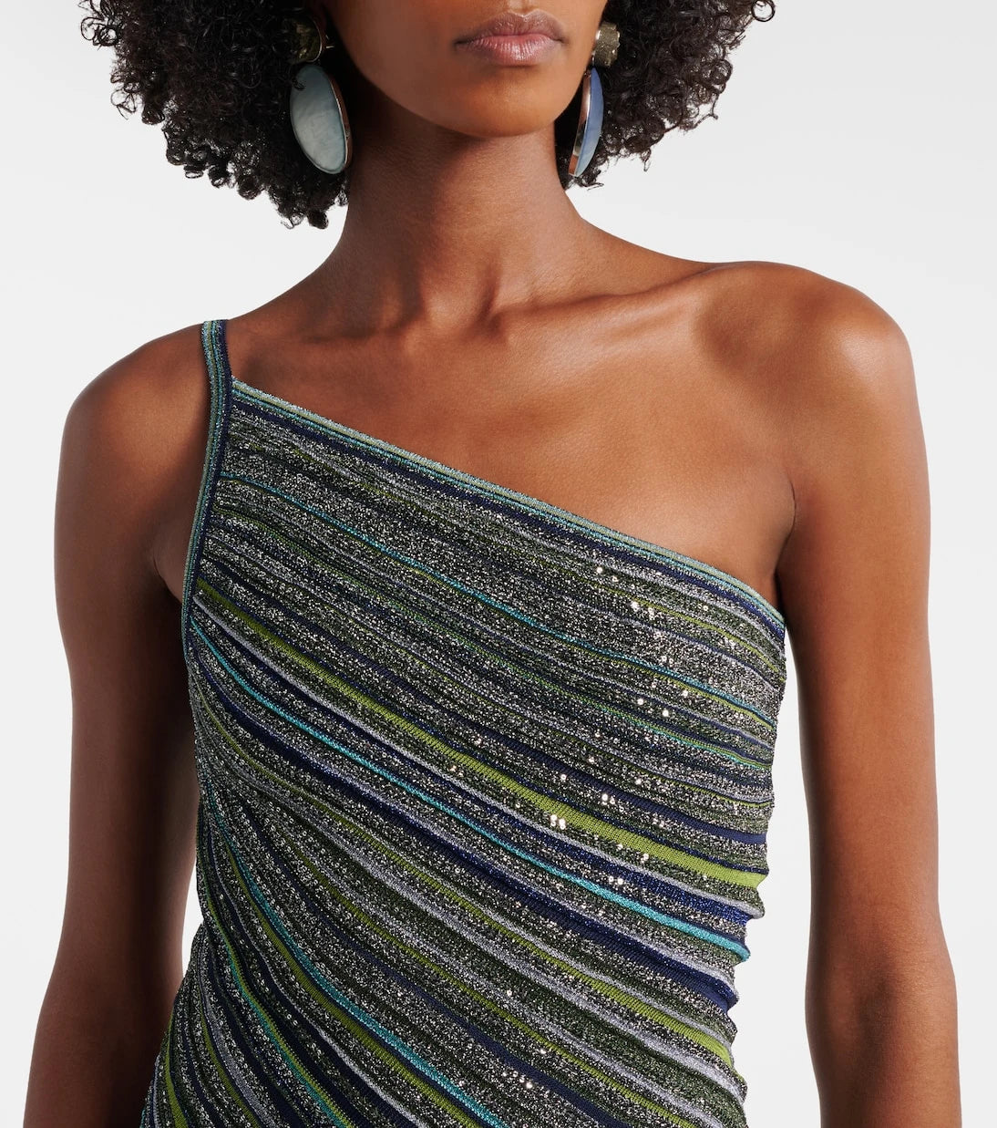 Missoni - Sequined one-shoulder lamé maxi dress