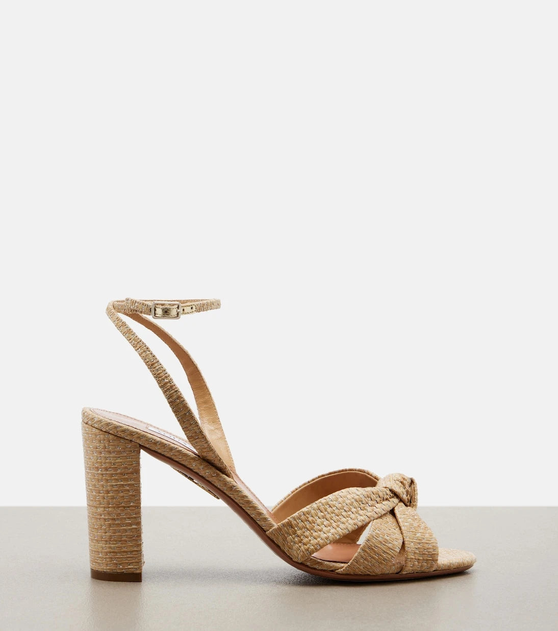 Aquazzura - Nina raffia slingback sandals