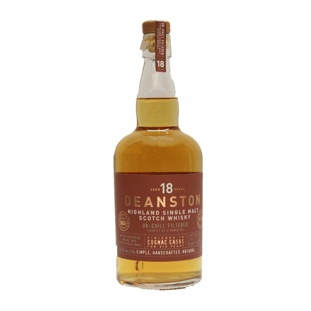Deanston 18 year Finished in Cognac Casks Highland Single Malt Scotch Whiskey (750 ML)